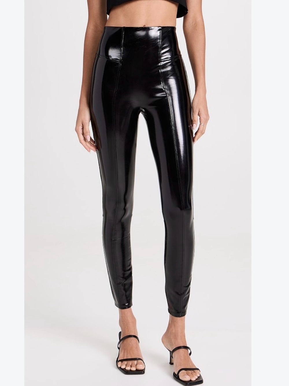 SPANX Black High-Rise Faux Leather Leggings